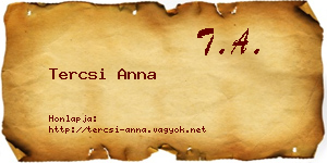 Tercsi Anna névjegykártya